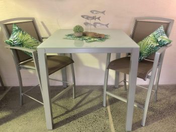 GLASS POST LEG ALUMINIUM - BAR TABLES | Daydream Leisure Furniture