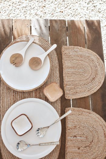 ACACIA WOOD AND ENAMEL 'SAVANNAH' PLATTER | Daydream Leisure Furniture