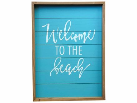 BEACH WALL DECOR 'WELCOME TO THE BEACH' BLUE BOARDS | Daydream Leisure Furniture