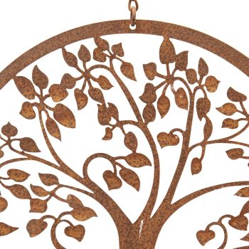 WALL DECOR LASER CUT 'TREE OF LIFE with BELL' RUSTY | Daydream Leisure Furniture