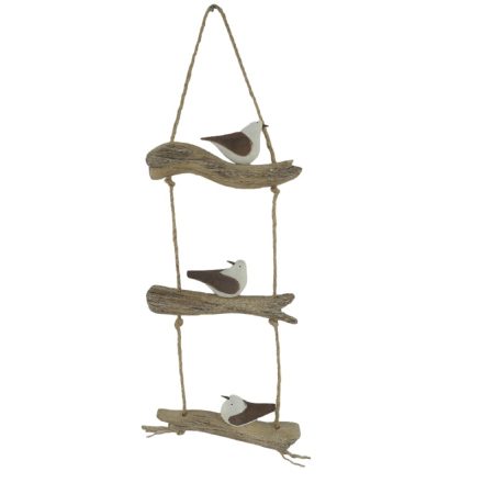 WALL DECOR HANGING BIRDS ON DRIFTWOOD/ROPE | Daydream Leisure Furniture