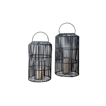 LANTERN METAL/RATTAN 'TOBY' (2 sizes) | Daydream Leisure Furniture